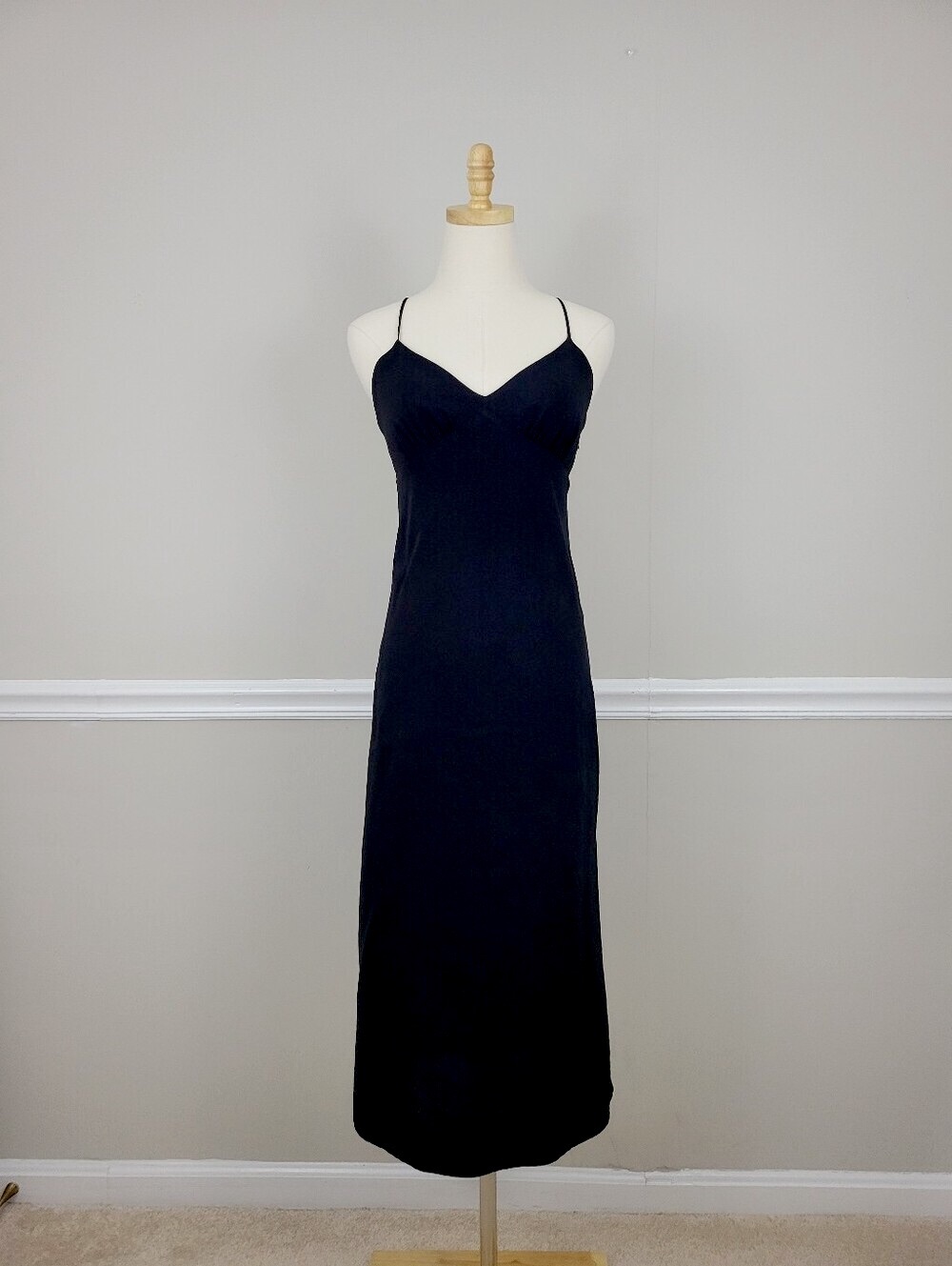 Madewell Black Sleeveless Slip Midi Dress